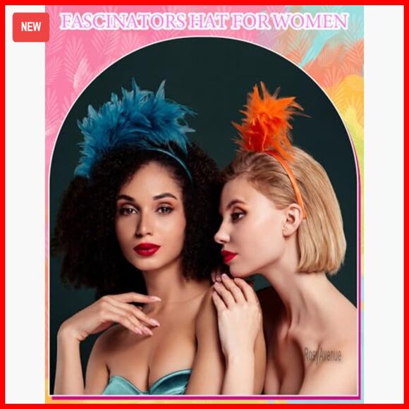 12-Piece Feather Fascinator Headbands for Women, Lightweight & Handmade